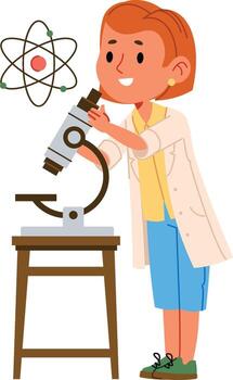 Scientist Using a Microscope vector