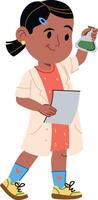 Young Scientist Holding Flask vector