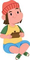 Boy Playing Game vector