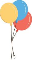 Floating Balloons with Strings vector