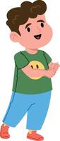 Cheerful Boy Clapping Hands vector