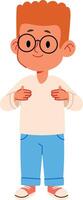 Boy with Glasses and Casual Outfit vector