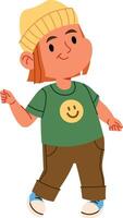 Smiling Kid in Casual Outfit vector