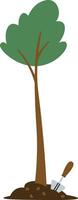 Tree Planting with Shovel vector