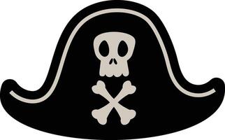 Pirate Hat with Skull Emblem Element vector