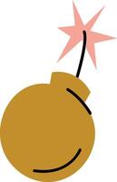 Cartoon Bomb with Lit Fuse vector