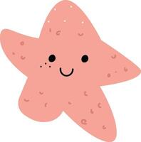 Smiling Starfish Character Sign vector