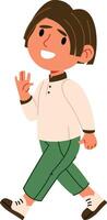 Smiling Boy Walking Happily vector