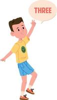 Boy Counting Three with Speech Bubble vector