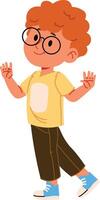 Cheerful Boy with Glasses vector