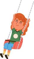 Child Boy Enjoying Swing Ride vector
