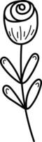 HandDrawn Flower with Leaves vector