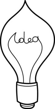 Light Bulb with Idea Filament Element vector