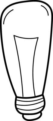 Retro Light Bulb Outline