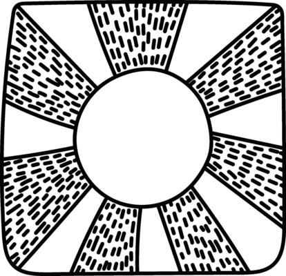 Abstract Geometric Sunburst Square Pattern