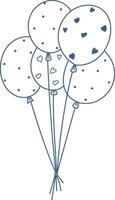 Balloon Bouquet with Heart Patterns vector
