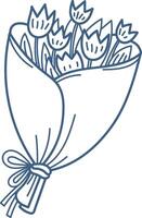 Bouquet of Tulips Doodle vector
