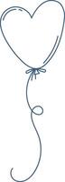 Heart Balloon with String Doodle vector