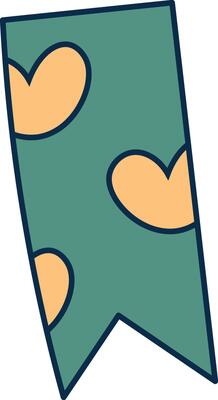 Heart Patterned Ribbon Banner