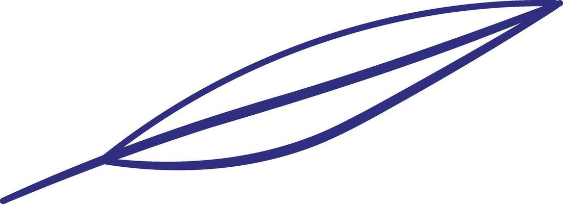 Elegant Leaf Outline Drawing Element