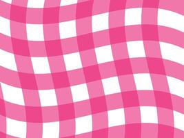 checkered tablecloth with pink color on white background vector