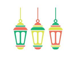 mosque lanterns, Ramadan ornaments, Ramadan decorative lanterns vector