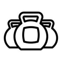 Kettlebell icon with outline style vector