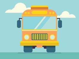 illustration of a yellow school bus facing forward vector