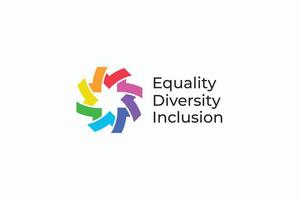 Equality Diversity Inclusion Logo Representing Unity Community Support Respect and Tolerance vector