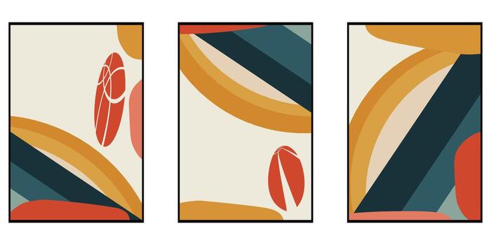 conjunto de cuatro resumen antecedentes en retro estilo. elementos para diseño. vector