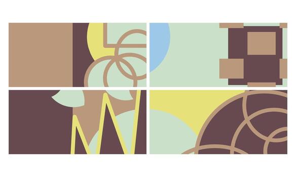 Set of abstract geometric shapes art. vector