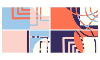 Set of abstract geometric backgrounds illustration in minimalistic style. vector