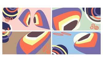 Set of abstract geometric shapes art vector