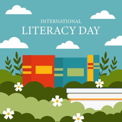 international literacy day illustration in flat style