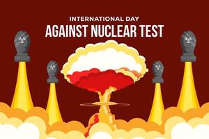 International Day against Nuclear Tests background design vector
