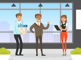 office worker Serious female secretary office worker 2D linear cartoon