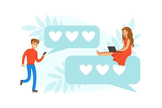 Using Website for Dating or Searching for Romantic Partner vector