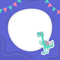 Cute Funny Dinosaur Banner Template with Space for Text, Cover, Poster, Invitation Card, Flyer Design Template with Colorful Prehistoric Creature Illustration vector