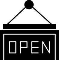 Cafe Open Sign Glyph Icon vector
