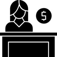 Bar Cashier Glyph Icon vector