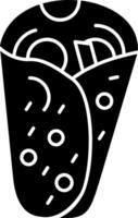 Burrito Glyph Icon vector