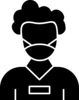Man Wearing Mask Glyph Icon vector