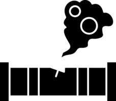 Gas Pipe Leak Glyph Icon vector
