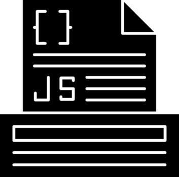 icono de glifo de archivo javascript vector