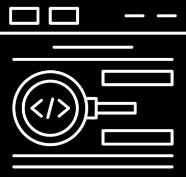 icono de glifo de prueba de código vector