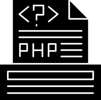 Php File Glyph Icon vector