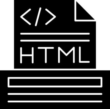 Html File Glyph Icon vector