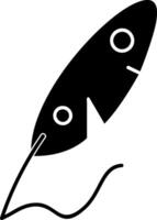 Writing Feather Glyph Icon vector