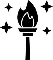 Fire Torch Glyph Icon vector