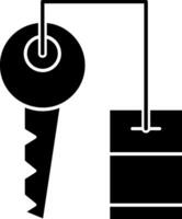 Room Key Glyph Icon vector
